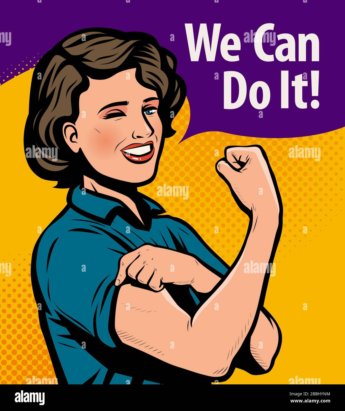 We Can Do It, retro poster. Retro comic pop art vector illustration Stock Vector