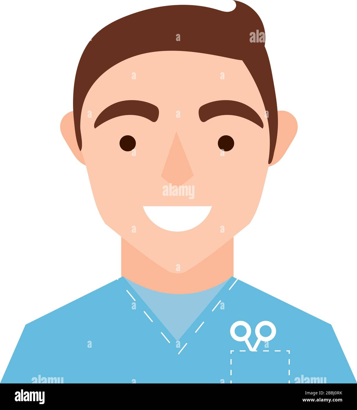 doctor with scissors character flat style icon Stock Vector Image & Art ...