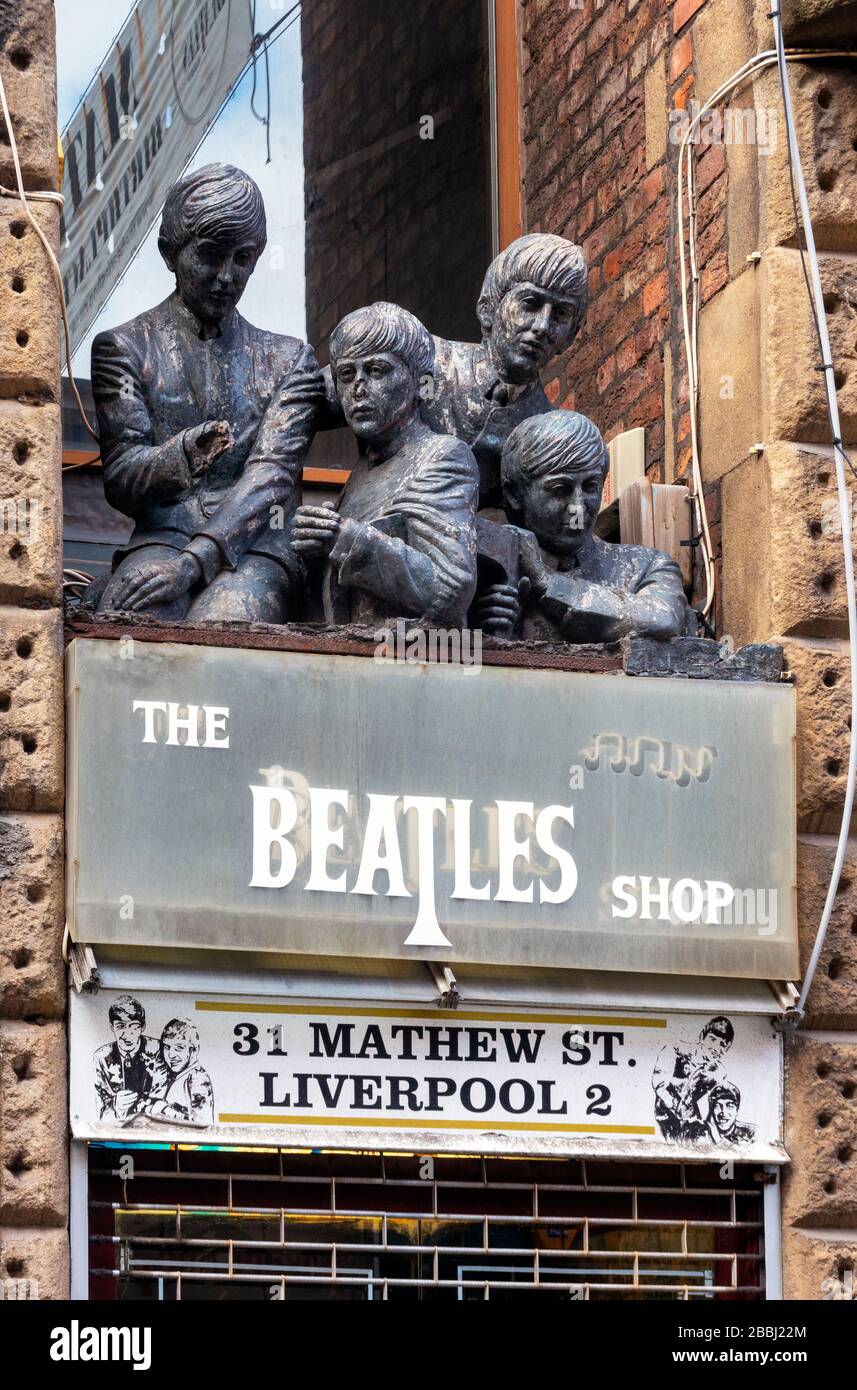 The Beatles Shop on Mathew Street in Liverpool City Centre Stock Photo
