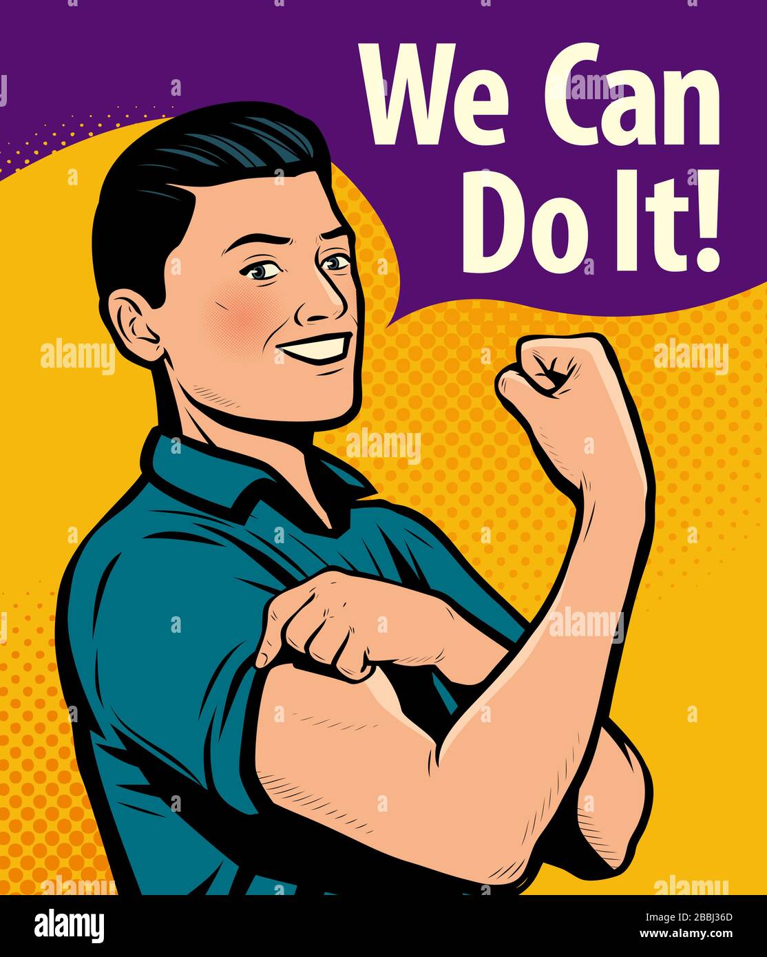 We Can Do It, poster. Retro comic pop art vector illustration Stock Vector