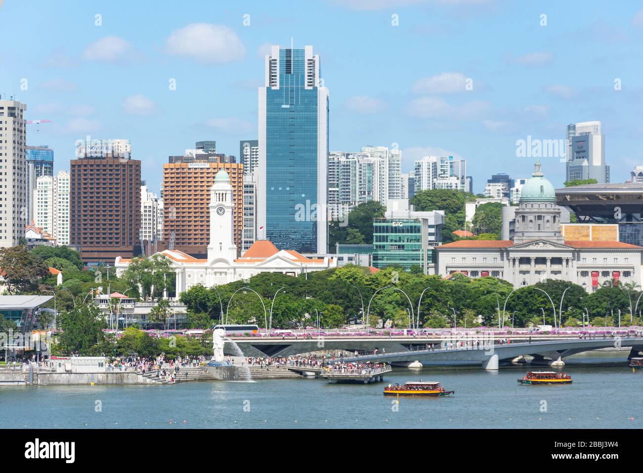The Civic District from Marina Bay Sands, Singapore Island (Pulau Ujong), Singapore Stock Photo