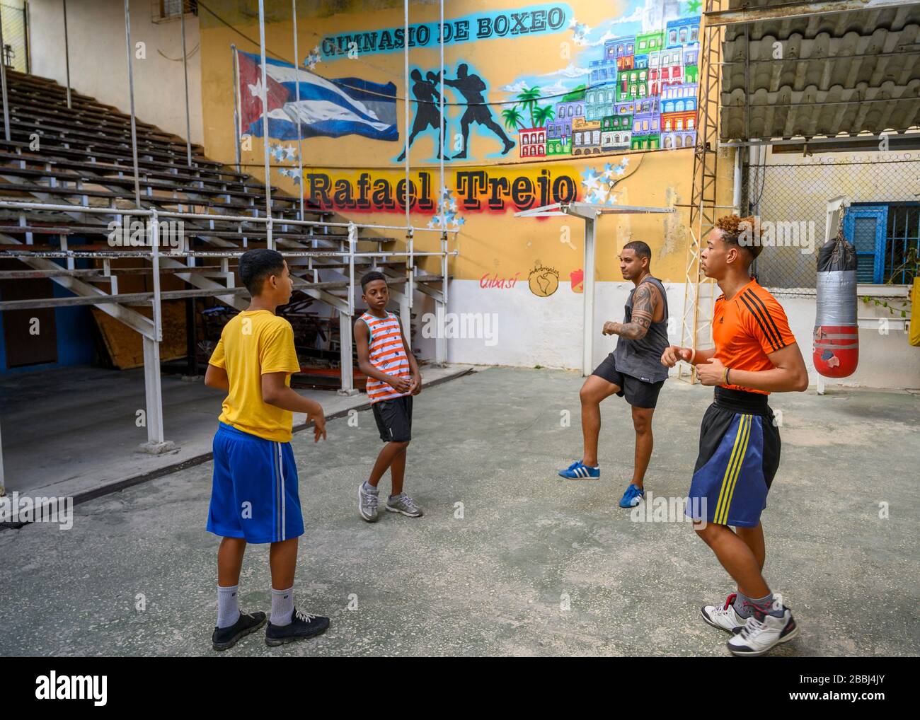 Rafael Trejo Boxing club, Havana Vieja, Cuba Stock Photo