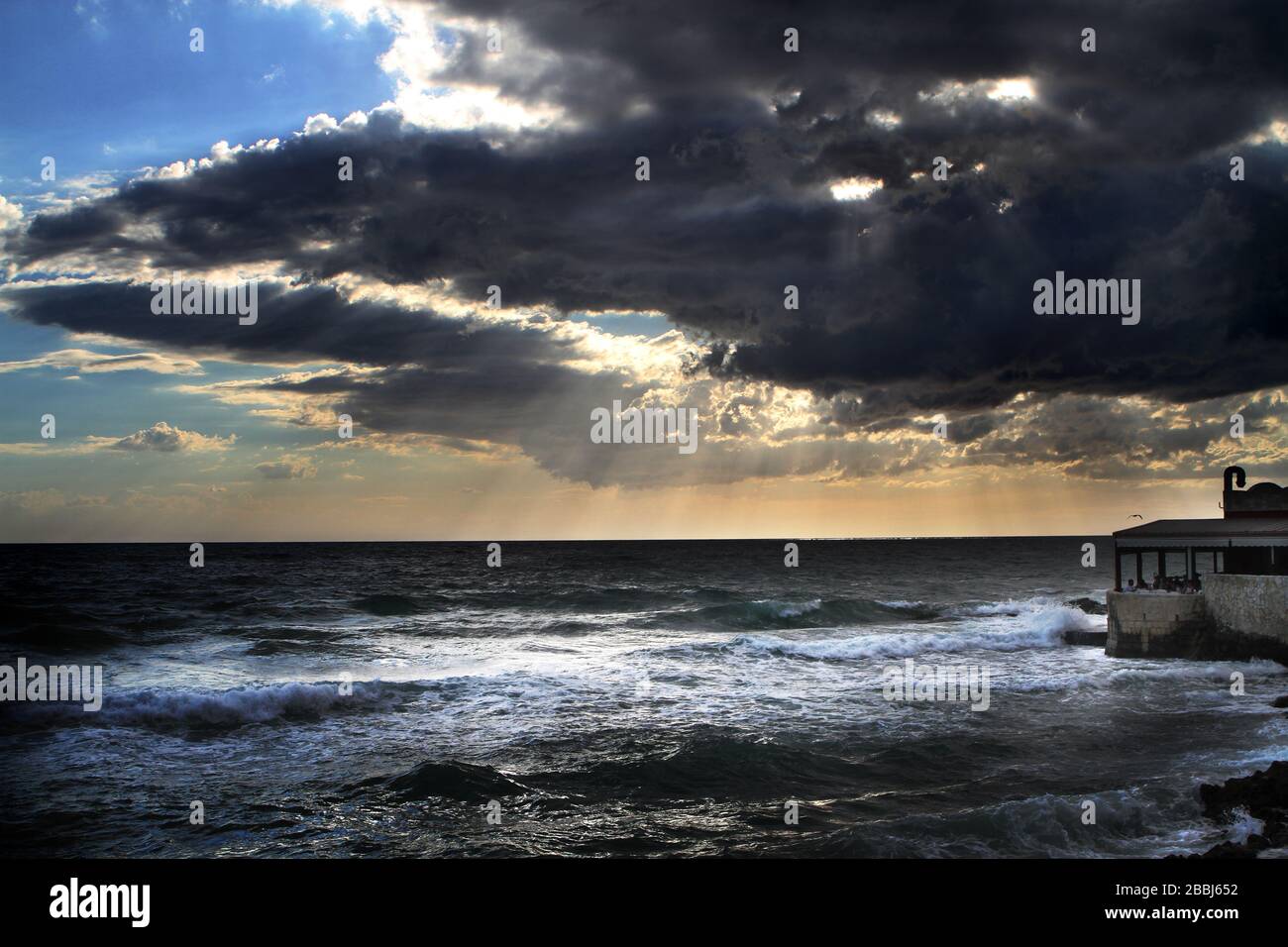 Dramatic Clouds over Apulia-Italy-Nubi spettacolari in Sardegna-Italia Stock Photo