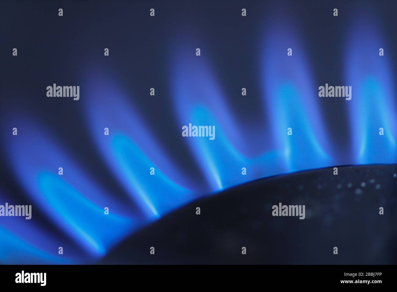 Blue flame from a gas cooker hob Stock Photo Alamy