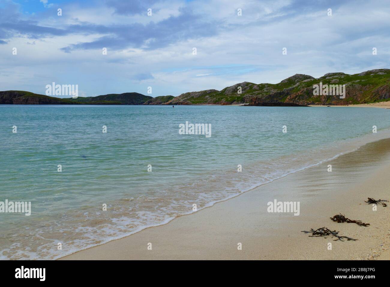 Oldshoremore Bucht, Sandstrand im Nordwesten von Schottland Stock Photo