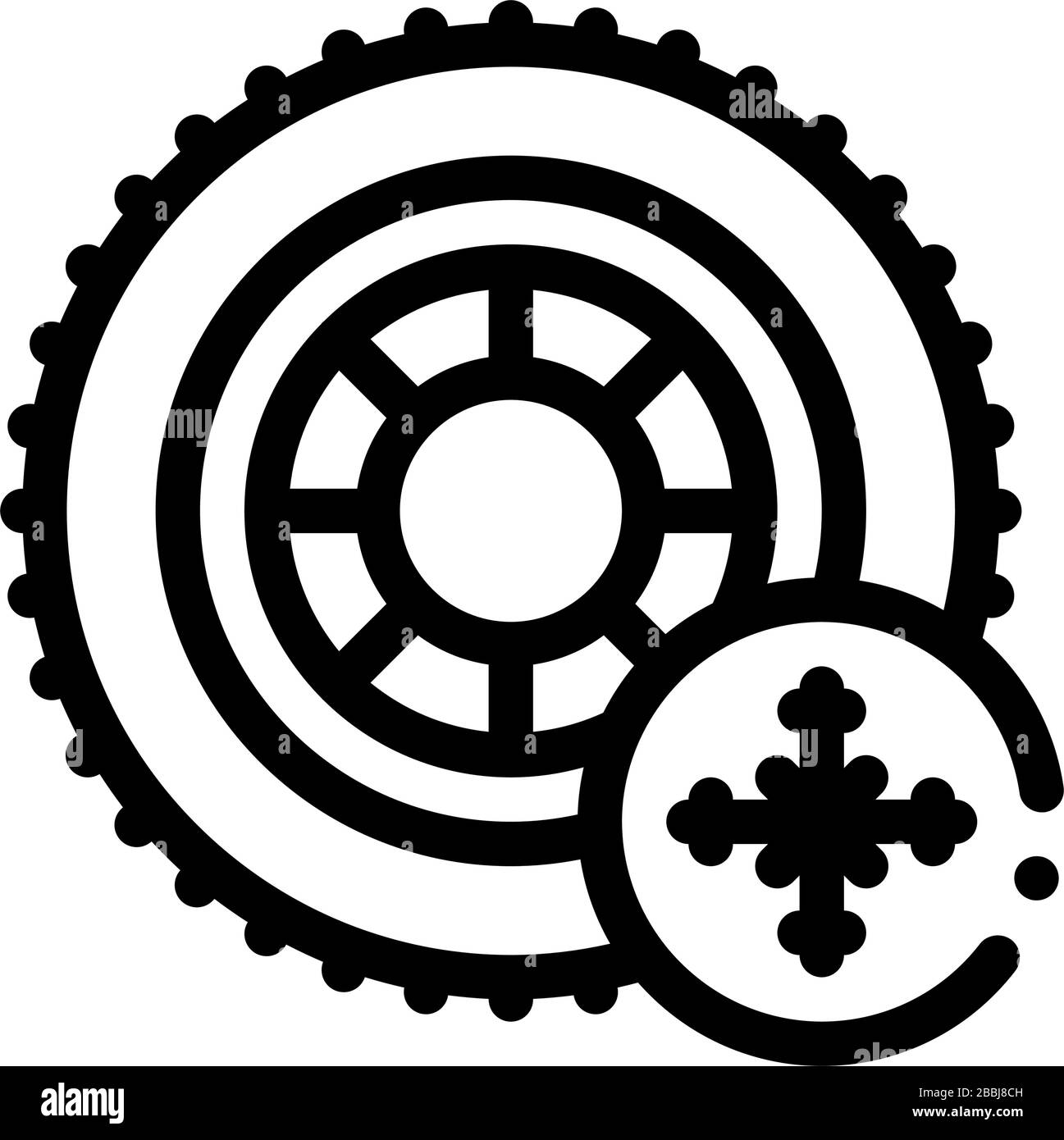 winter tires icon vector outline illustration Stock Vector Image & Art ...