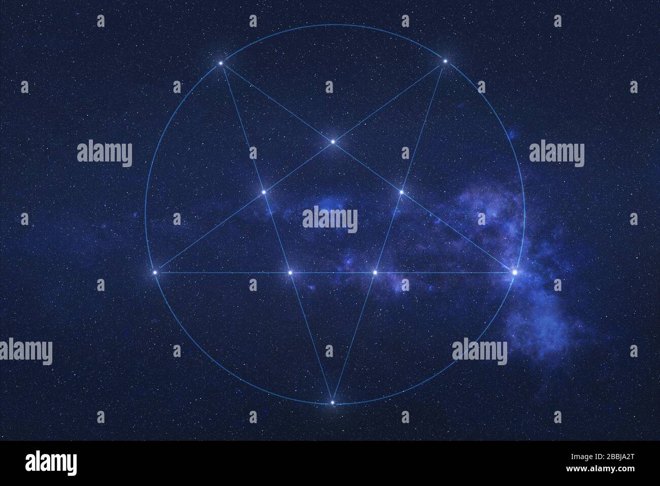 Star pentacle Constellation in outer space. Beast stars on the night sky. Elements of this image were furnished by NASA Stock Photo