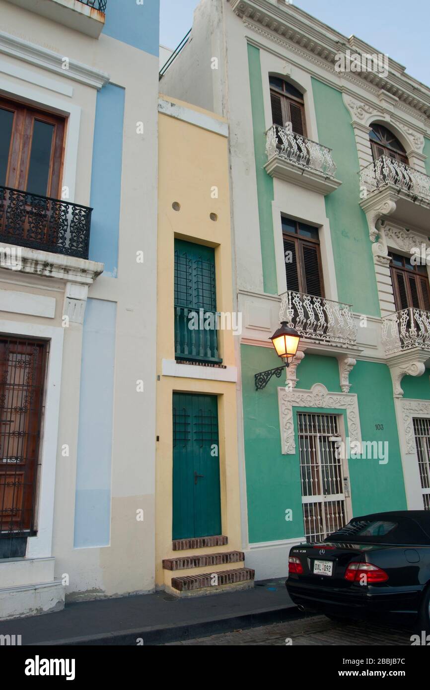World's narrowest apartment is only 5 feet wide, Old San Juan, Puerto Rico, USA Stock Photo