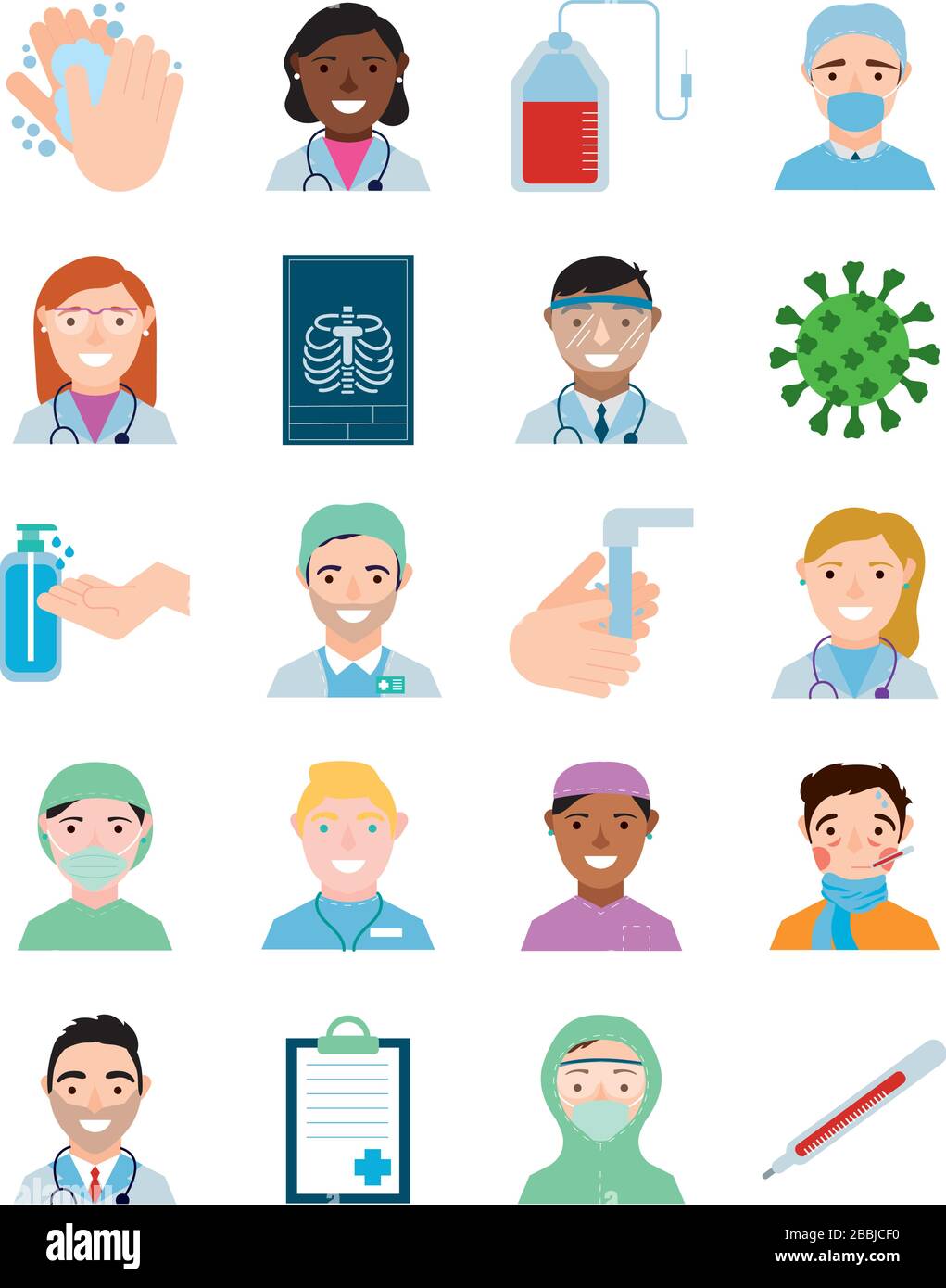 bundle of medical staff set icons Stock Vector Image & Art - Alamy