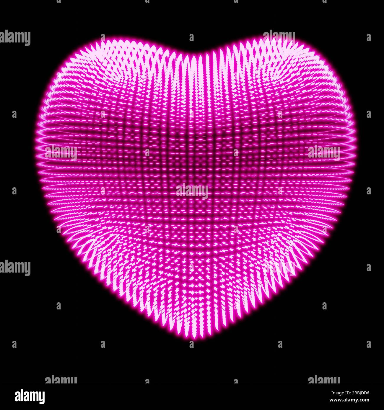 3d shining pink sparkle romantic heart glowing and dazzling in the dark ...