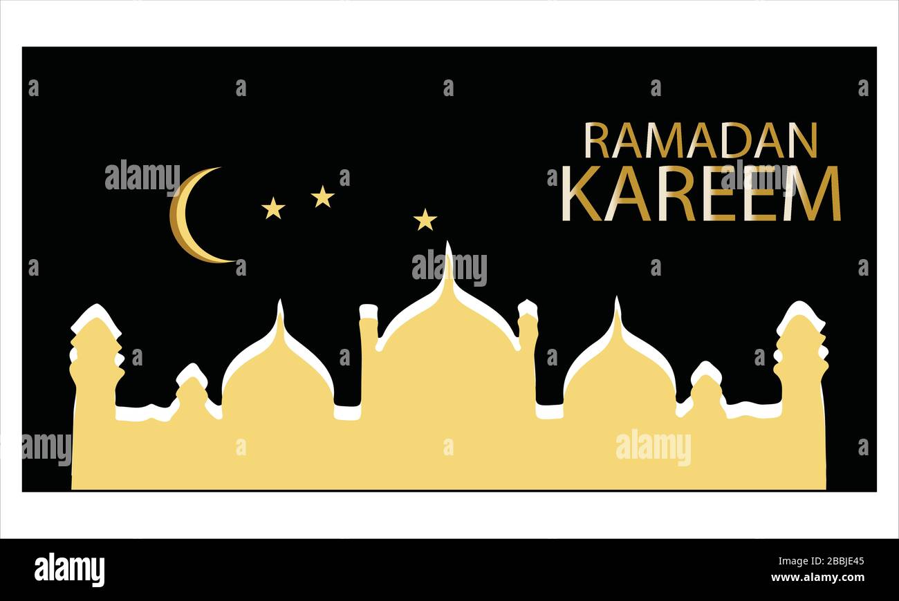 Ramadan Kareem Ramadan greeting card poster banner with Urdu calligraphy Stock Vector