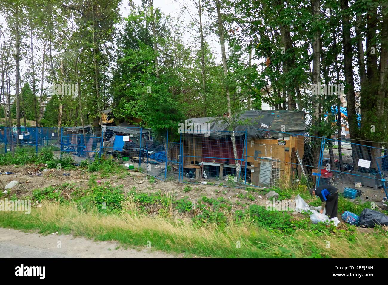 Homeless camp known as Anita Place in Maple Ridge, B. C., Canada.  It has since been dismantled. Stock Photo