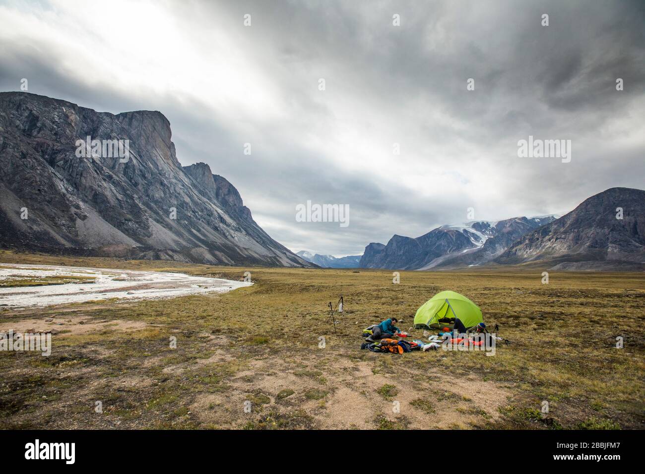 Camping in Akshayak Pass, Nunavut, Canada Stock Photo Alamy