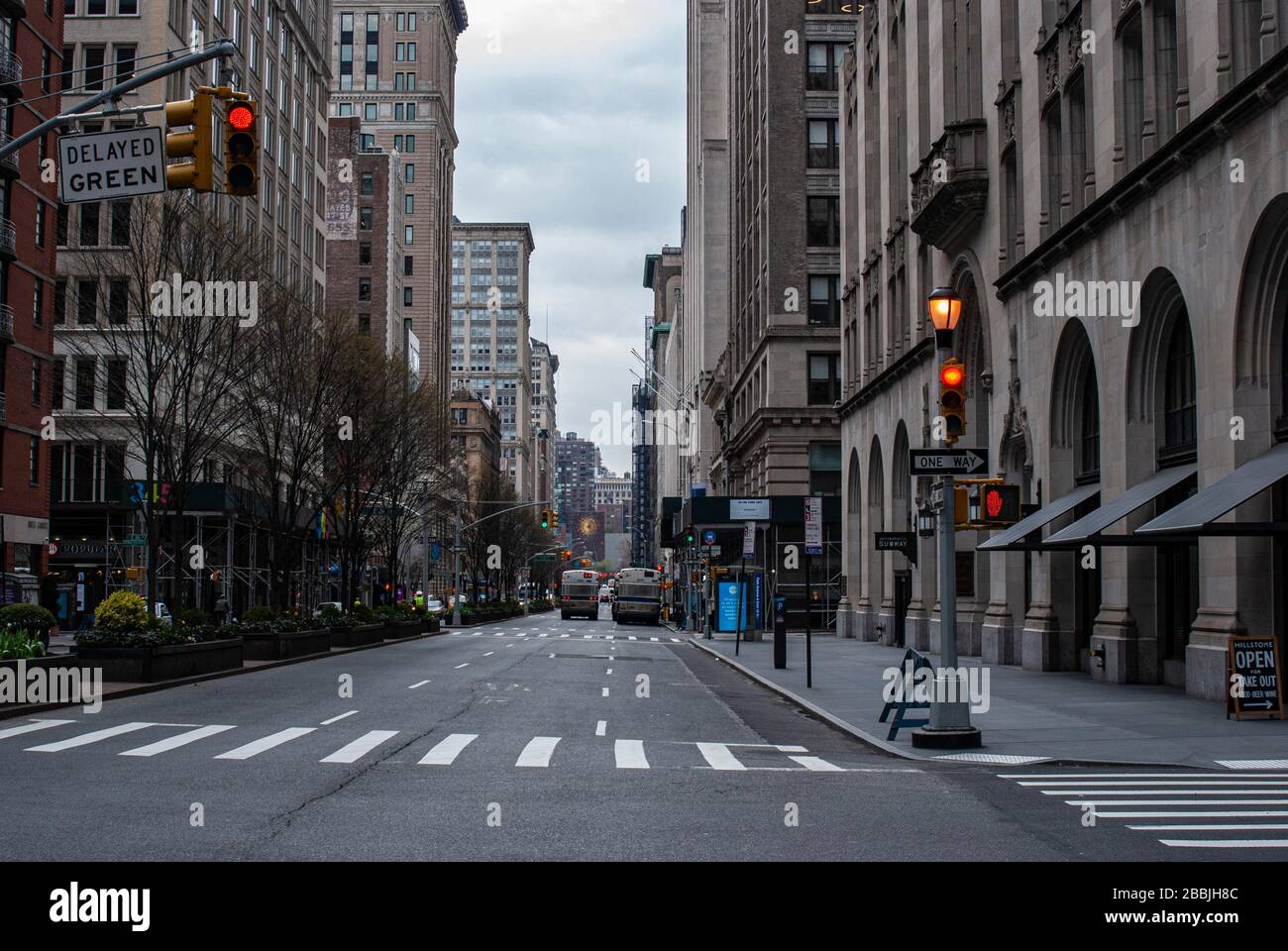 Park Avenue South, New York City during coronavirus pandemic in March of 2020. Stock Photo