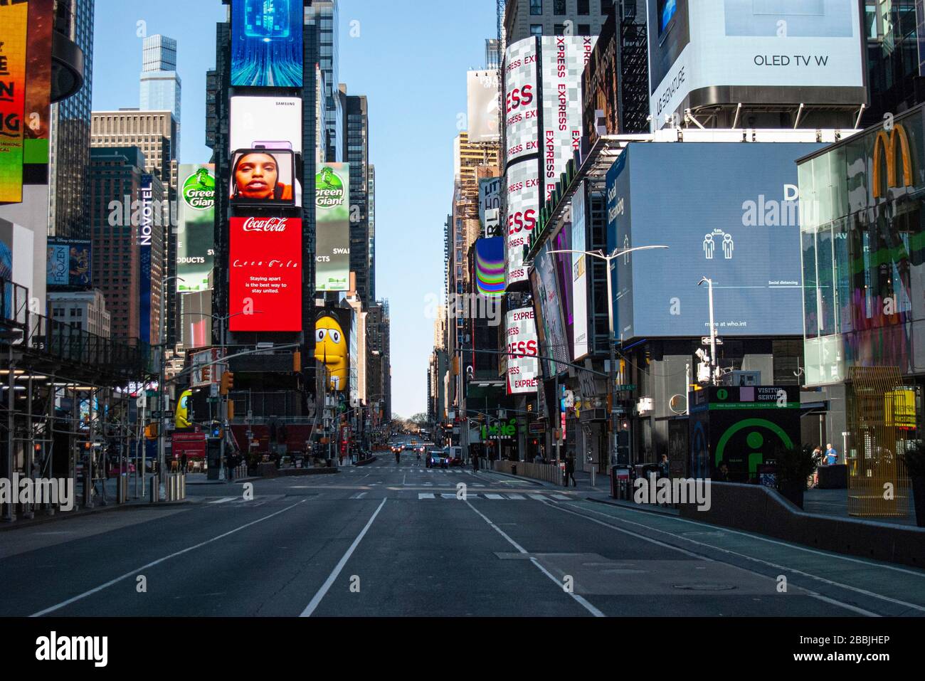 Times Square 7th Avenue, New York City during the coronavirus pandemic ...