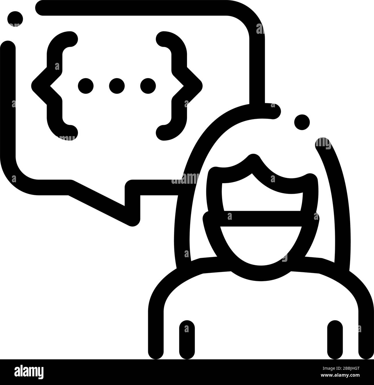conversation protesting woman icon vector outline illustration Stock ...