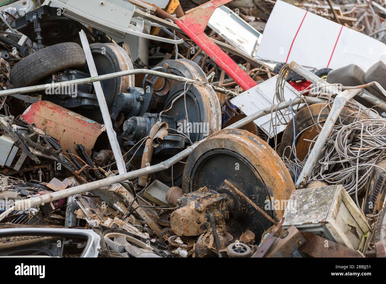 Detail of some train wheels in a junkyard Stock Photo Alamy