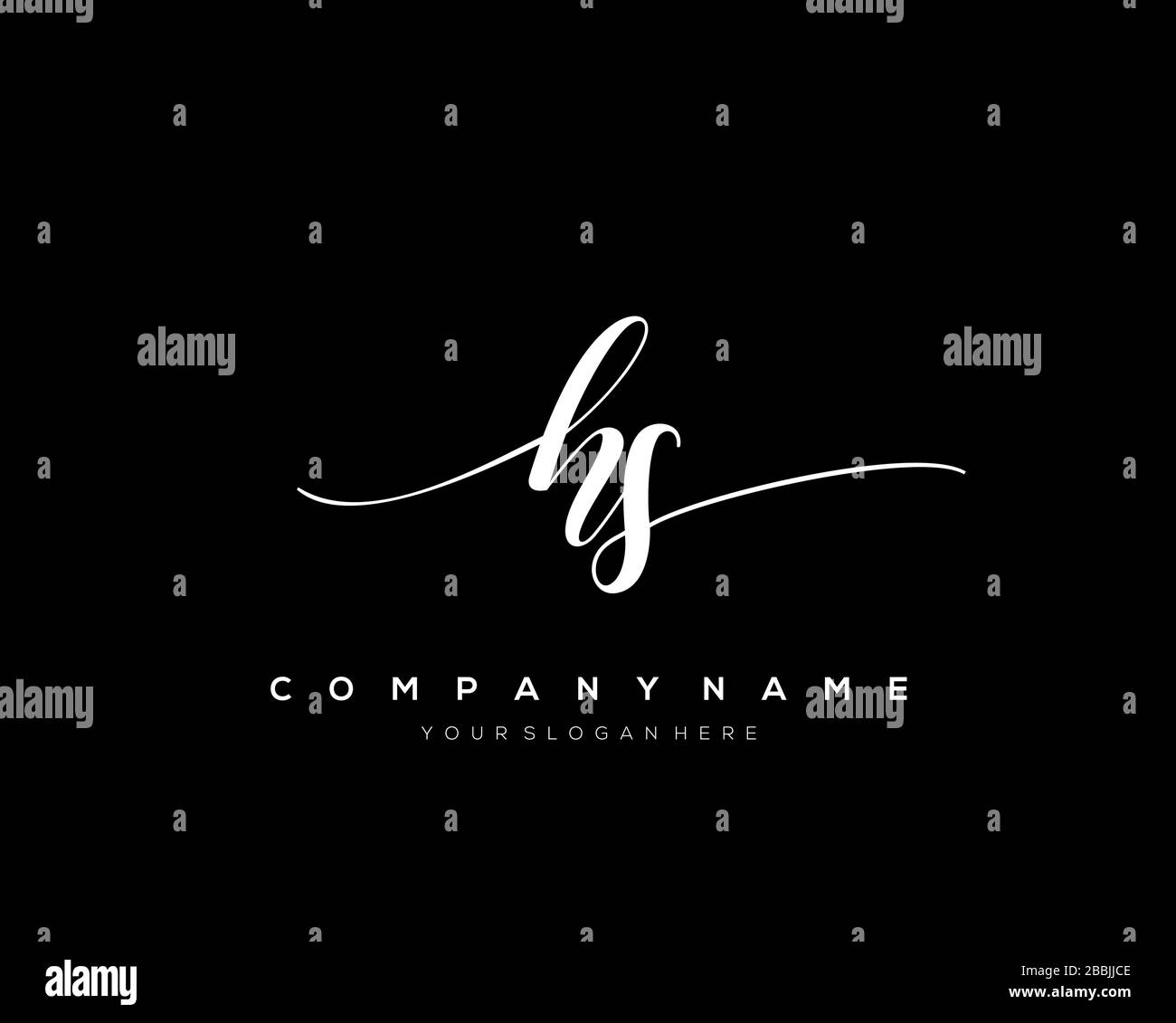 HS Initial Letter handwriting logo hand drawn template vector, logo for ...