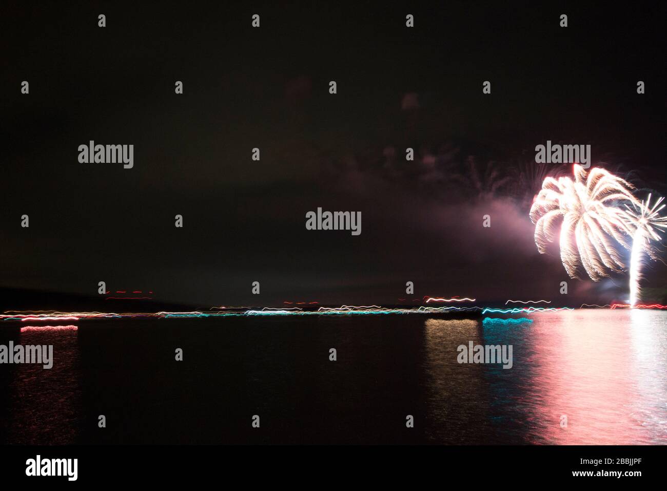 Fireworks Over Seneca Lake, Ohio Stock Photo Alamy