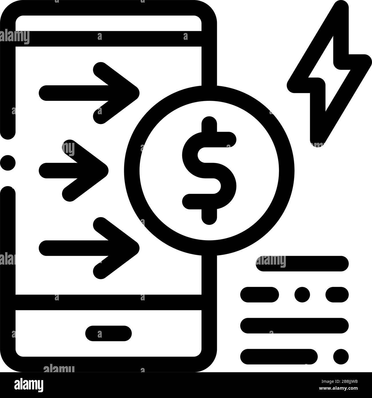 money transfer phone icon vector outline illustration Stock Vector ...
