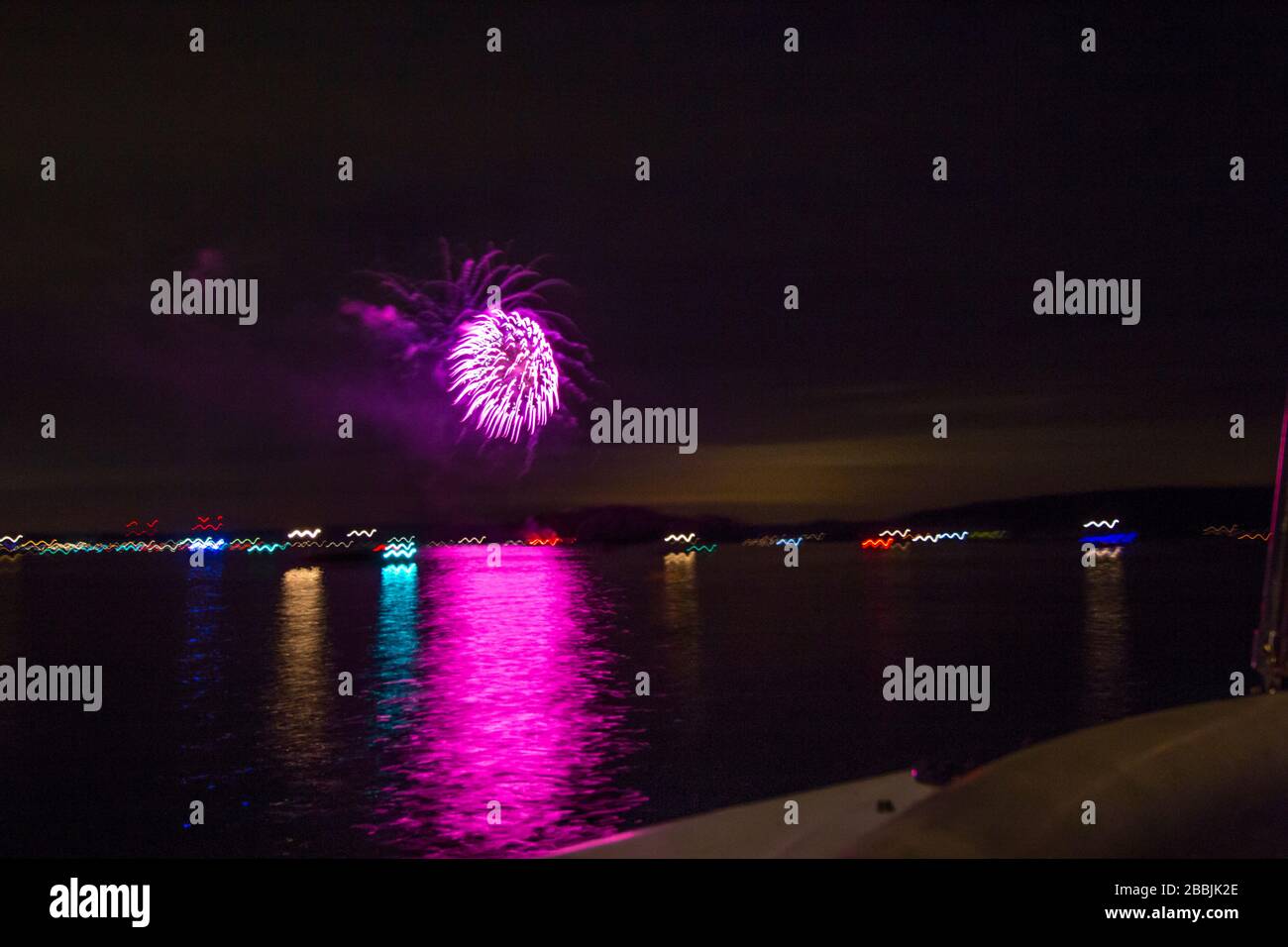Fireworks Over Seneca Lake, Ohio Stock Photo Alamy