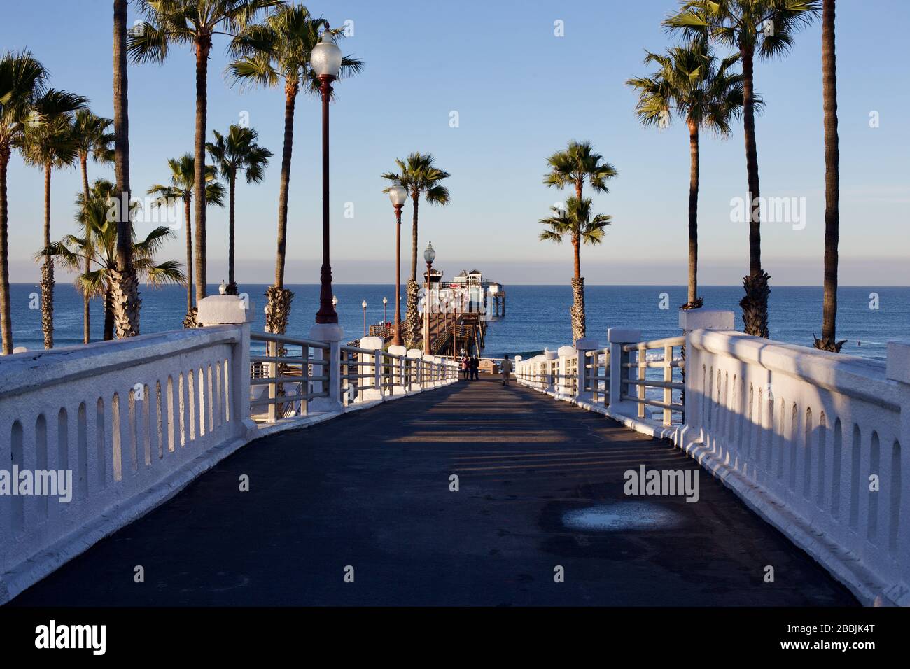 Beach walkway to pier in Oceanside, California Stock Photo