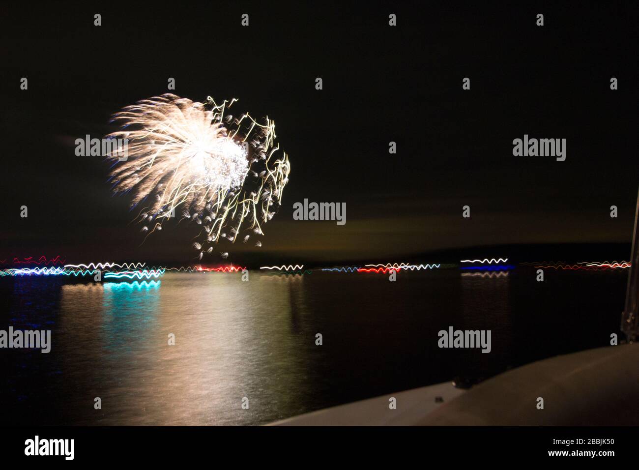 Fireworks Over Seneca Lake, Ohio Stock Photo Alamy