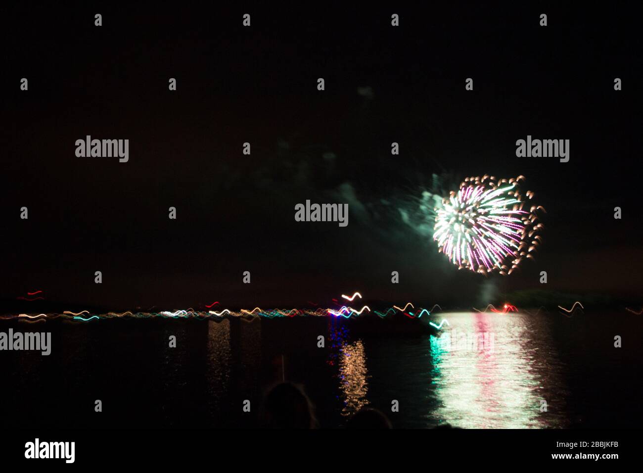 Fireworks Over Seneca Lake, Ohio Stock Photo Alamy