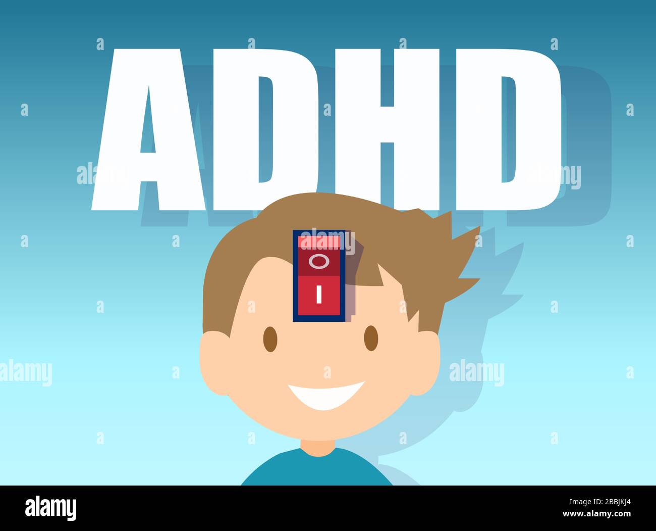 Vector of a little boy with ADHD Stock Vector