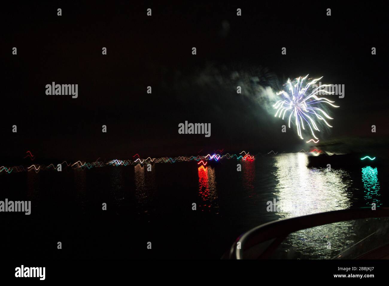 Fireworks Over Seneca Lake, Ohio Stock Photo Alamy