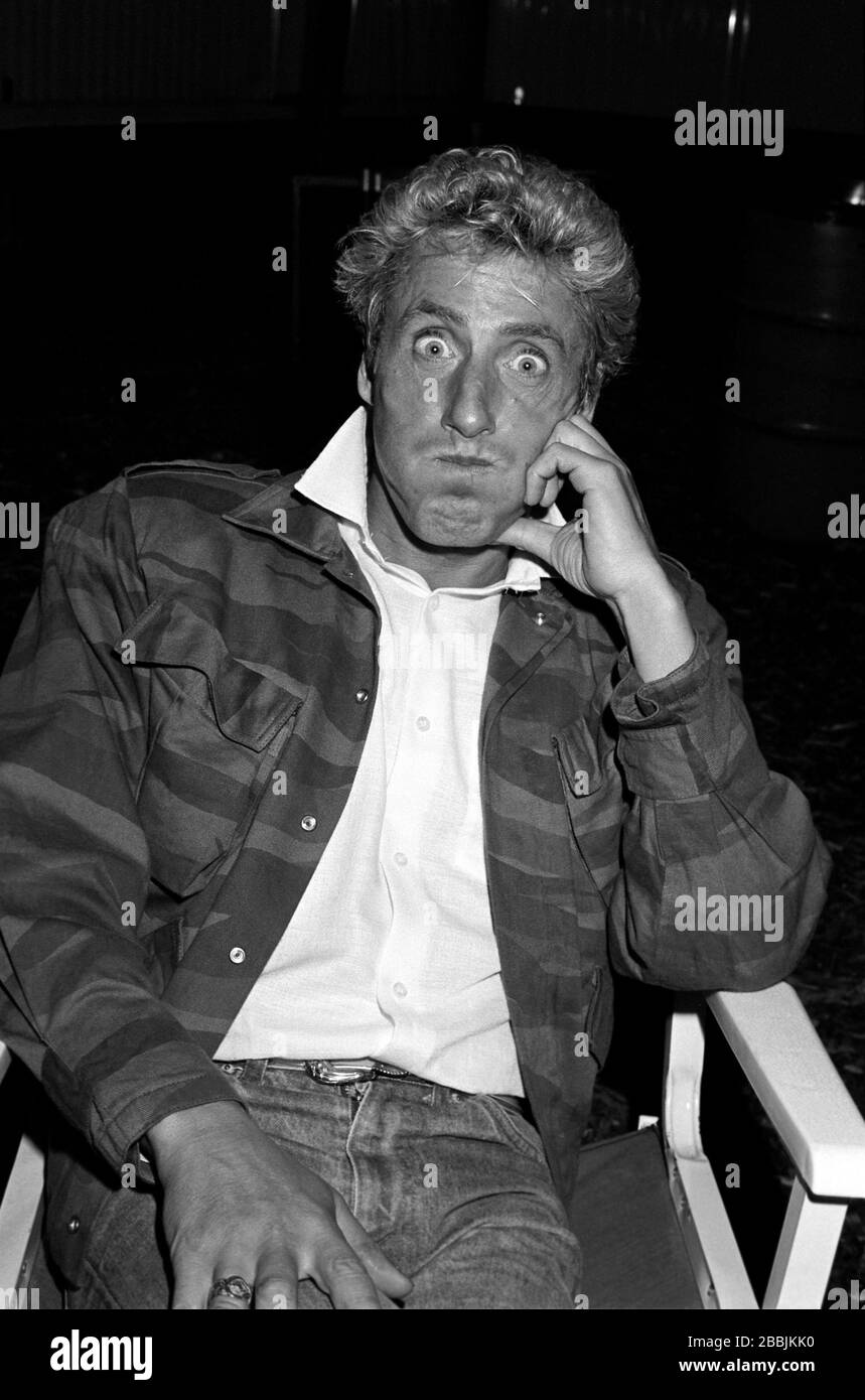 Roger Daltrey of The Who backstage on their 1982 Farewell Tour at JFK Stadium in Philadelphia, PA. July 25, 1982.Credit:  Scott Weiner / MediaPunch Stock Photo
