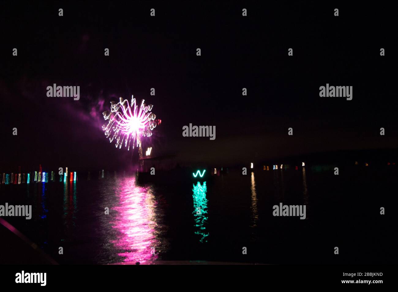 Fireworks Over Seneca Lake, Ohio Stock Photo Alamy