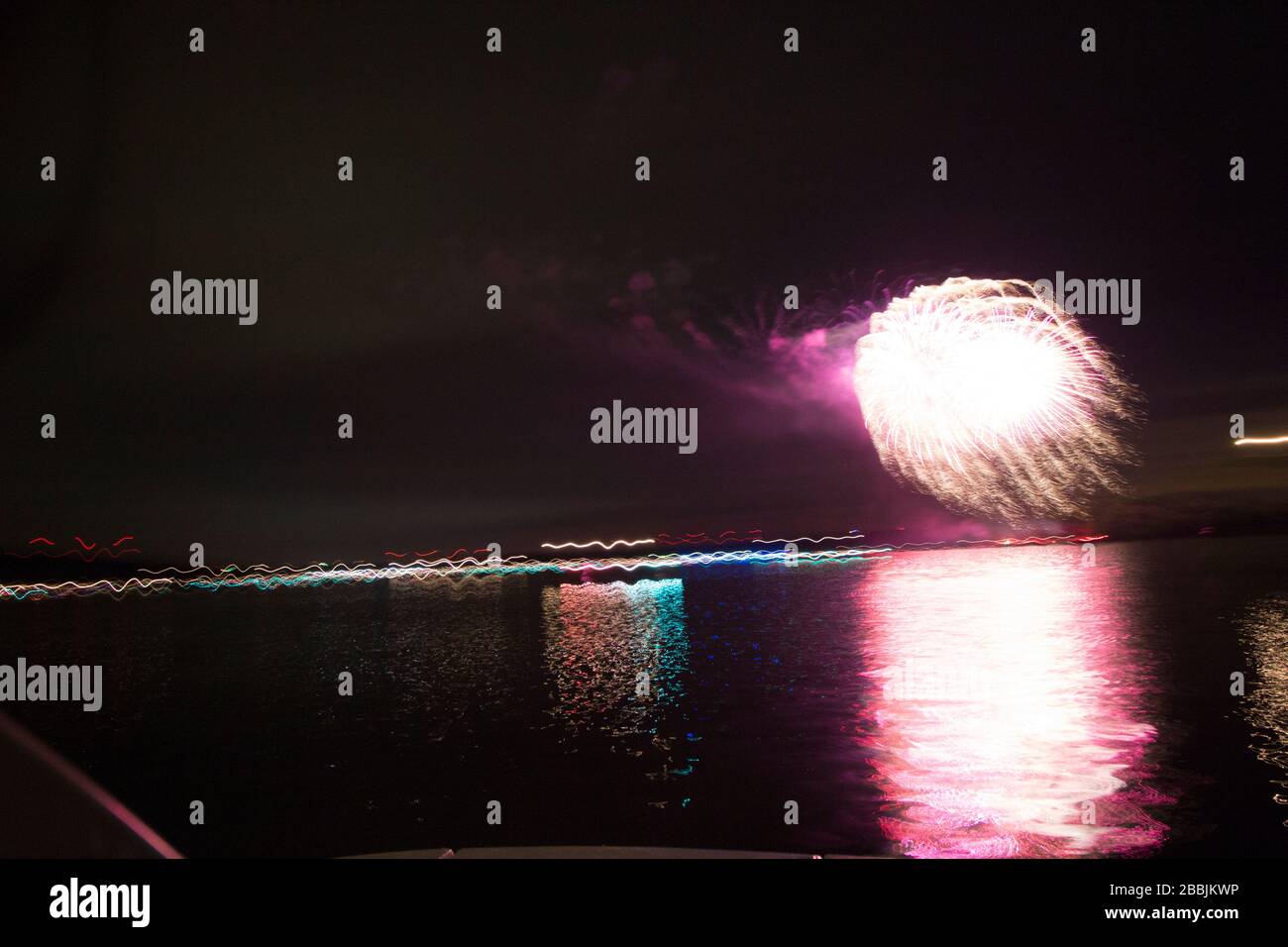 Fireworks Over Seneca Lake, Ohio Stock Photo Alamy