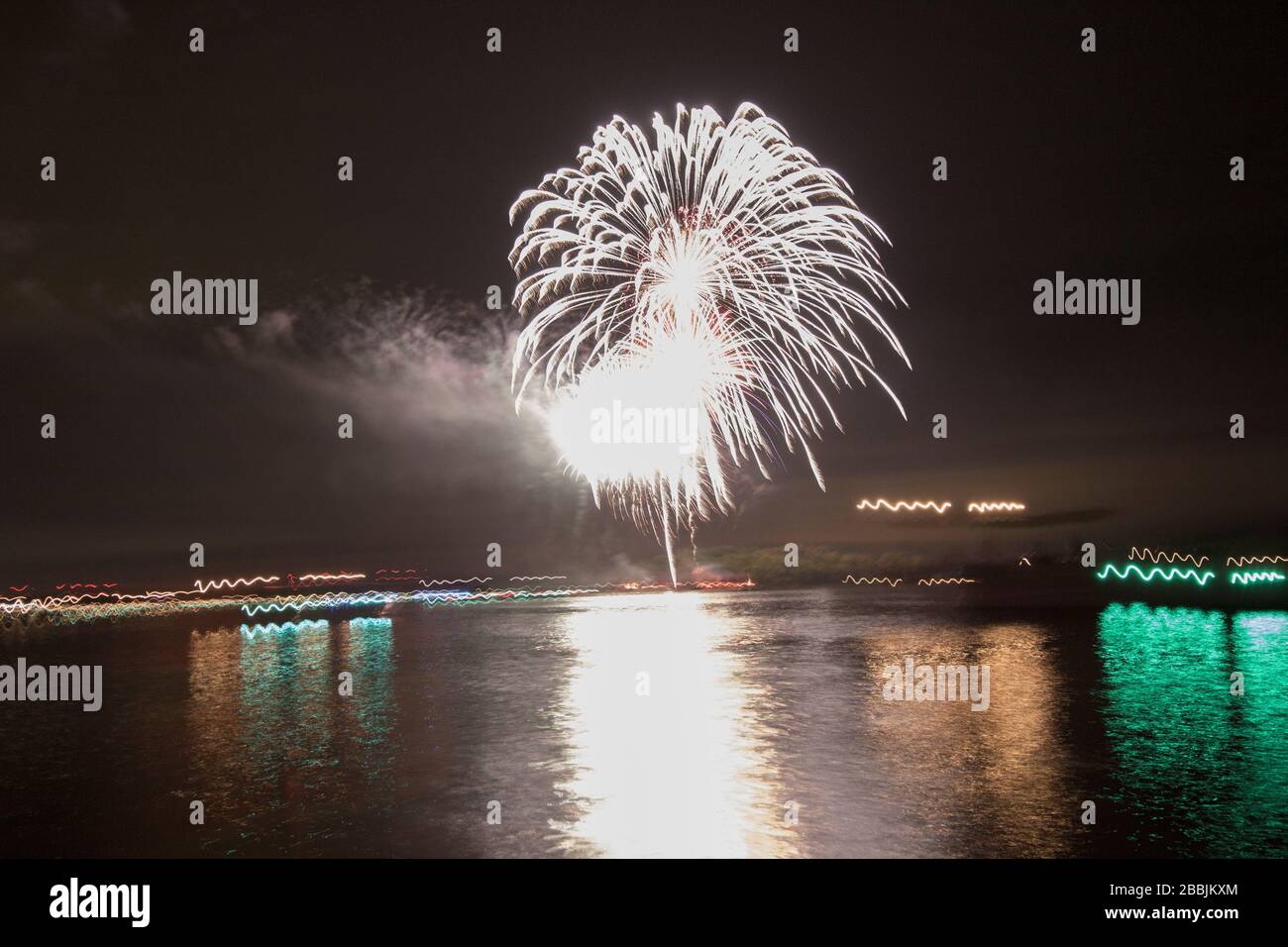 Fireworks Over Seneca Lake, Ohio Stock Photo Alamy