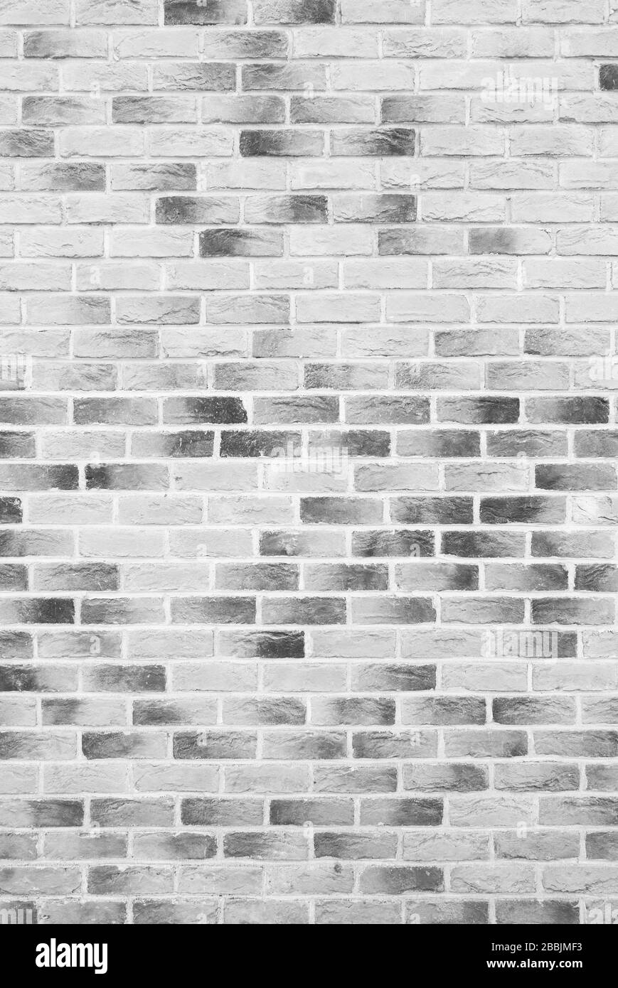Black and white brick wall, loft. Beautiful new brick wall texture or
