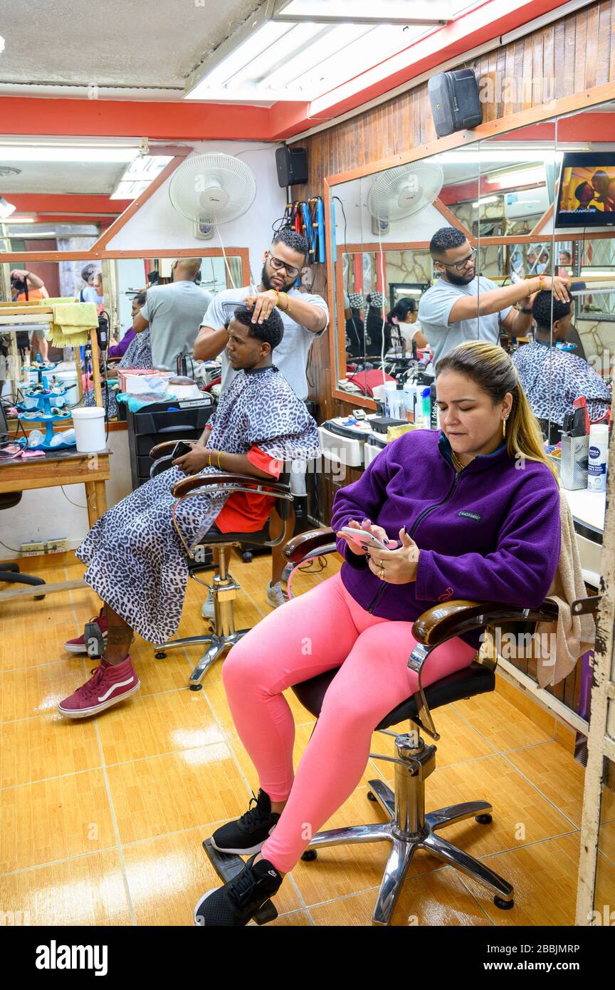 Beauty salon, Havana, Cuba Stock Photo