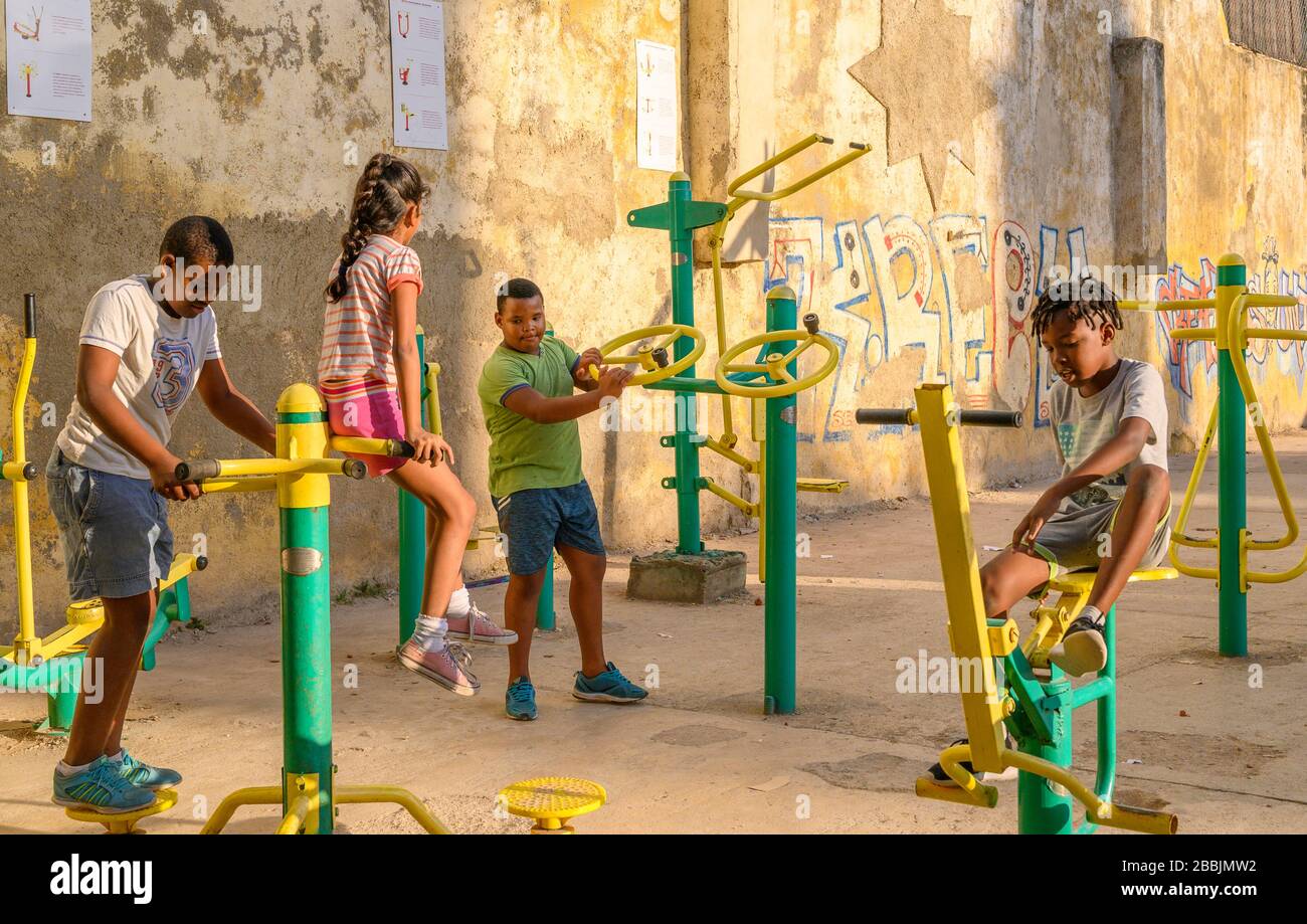 Palyground at Plaza del Cristo, Havana, Cuba Stock Photo