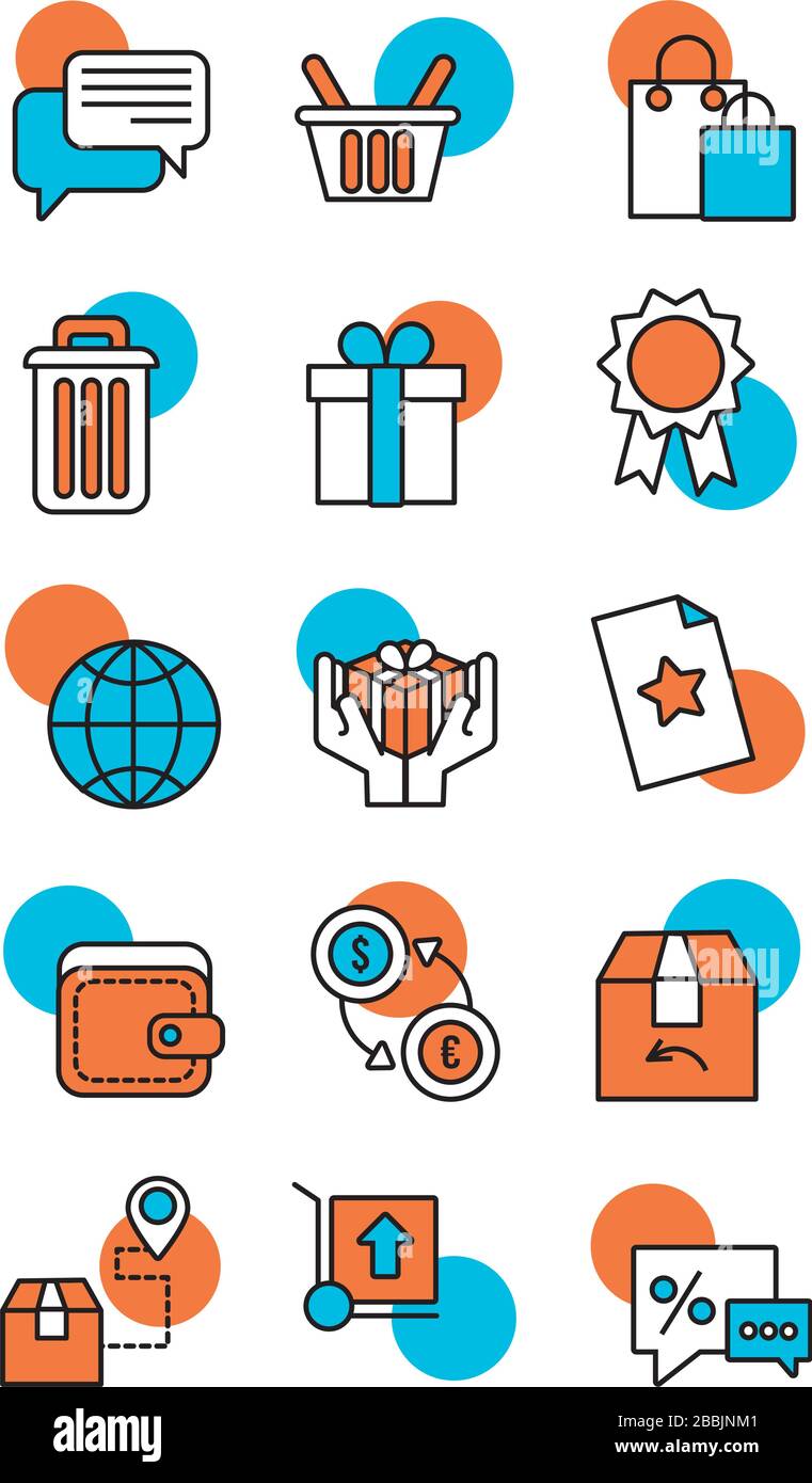 bundle of online commerce icons Stock Vector Image & Art - Alamy
