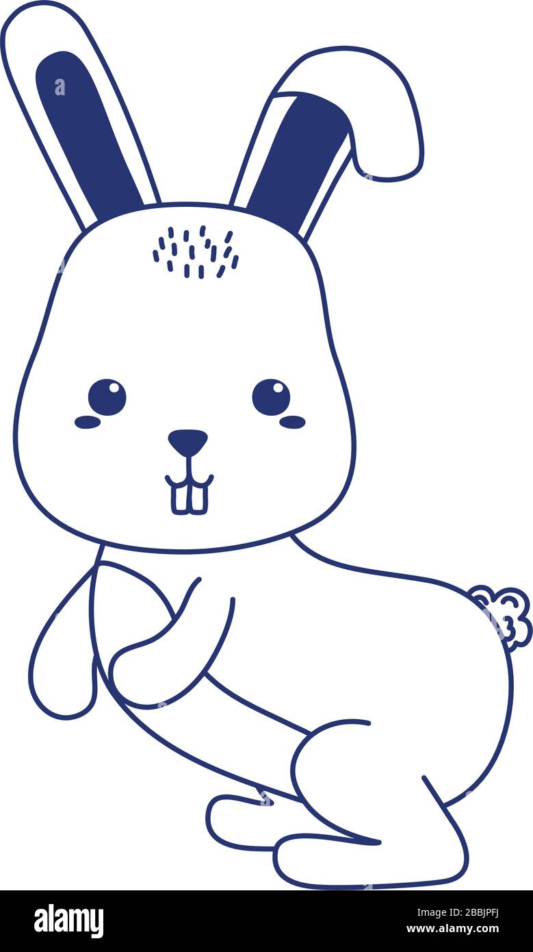 cute little rabbit animal cartoon isolated icon design vector ...