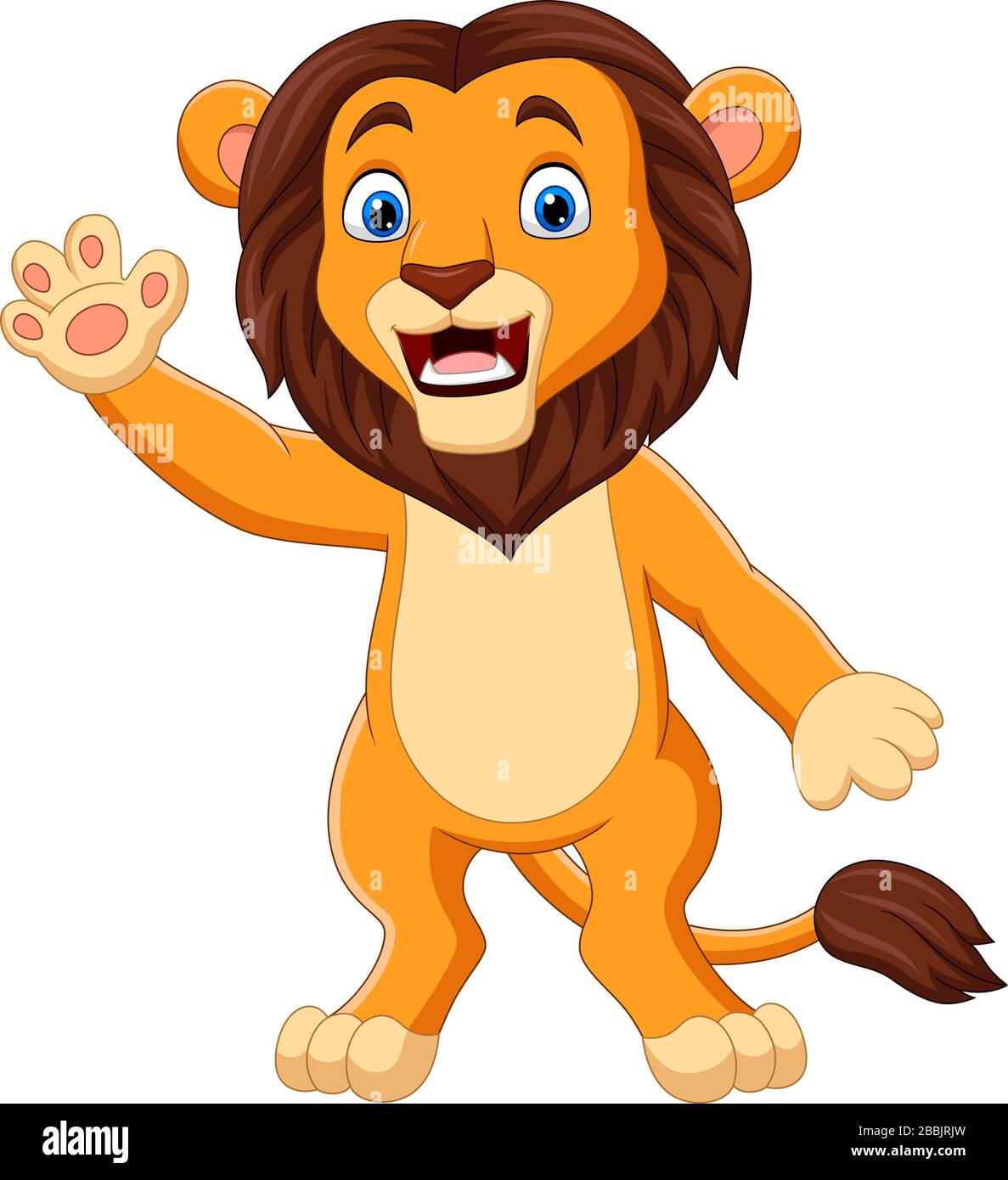 Cartoon funny lion waving hand Stock Vector Image & Art - Alamy