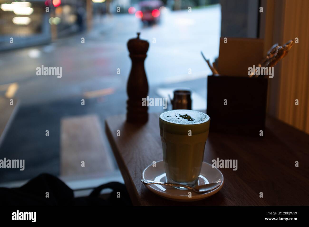 matcha latte Stock Photo