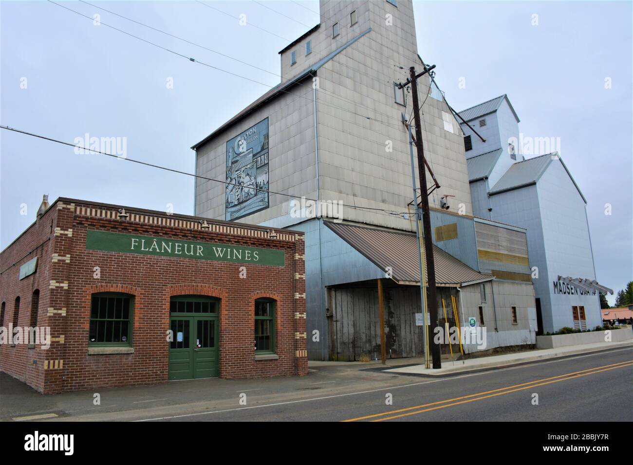 The historic Madsen Grain Elevator in Carlton, Yamhill County, Oregon