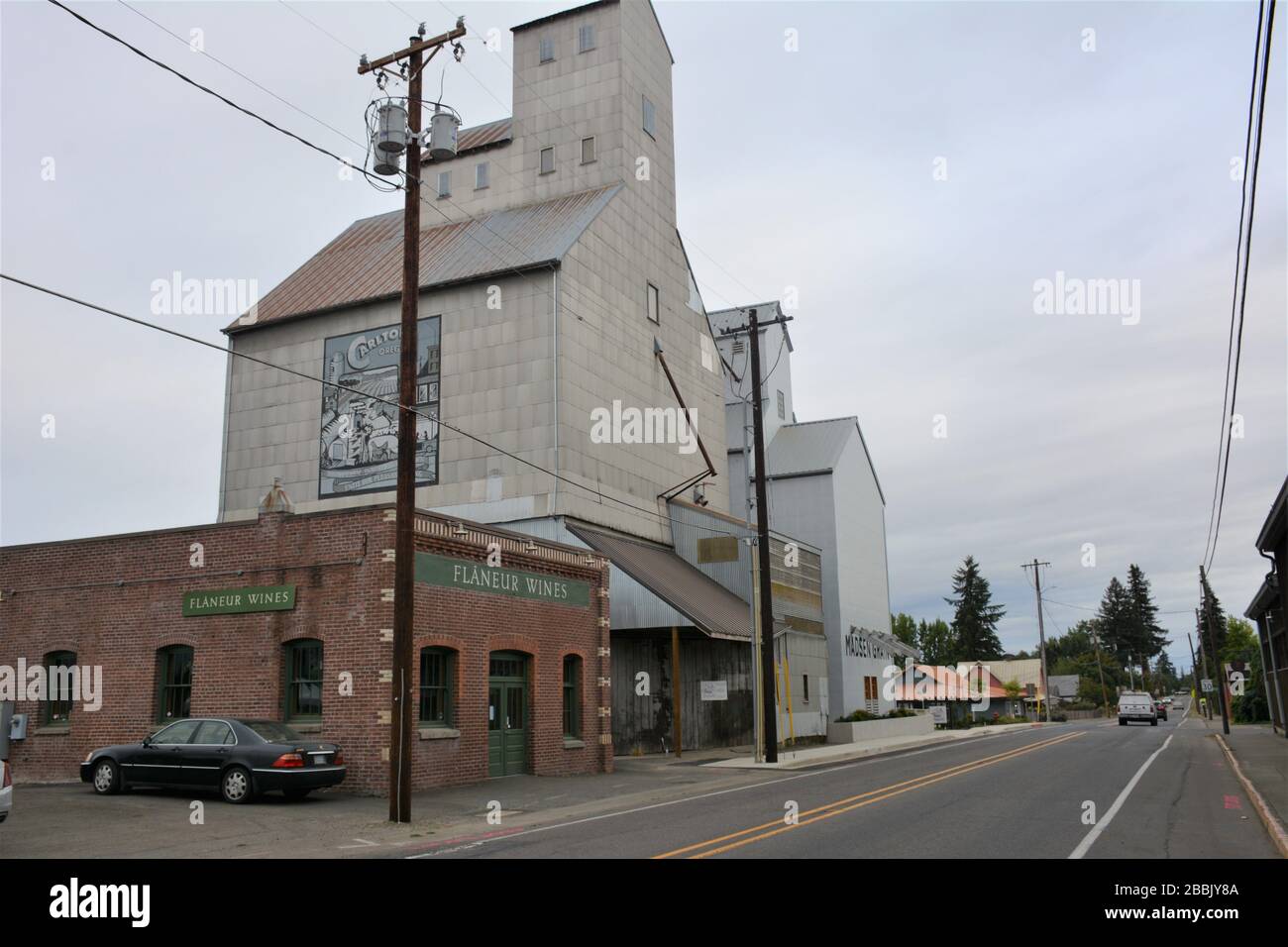 The historic Madsen Grain Elevator in Carlton, Yamhill County, Oregon