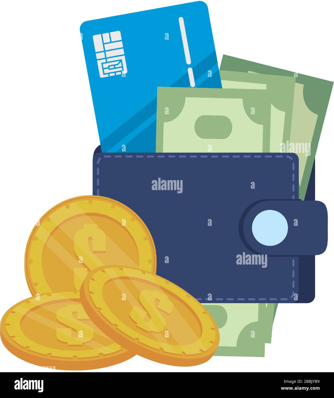 wallet with credit card and money Stock Vector Image & Art - Alamy