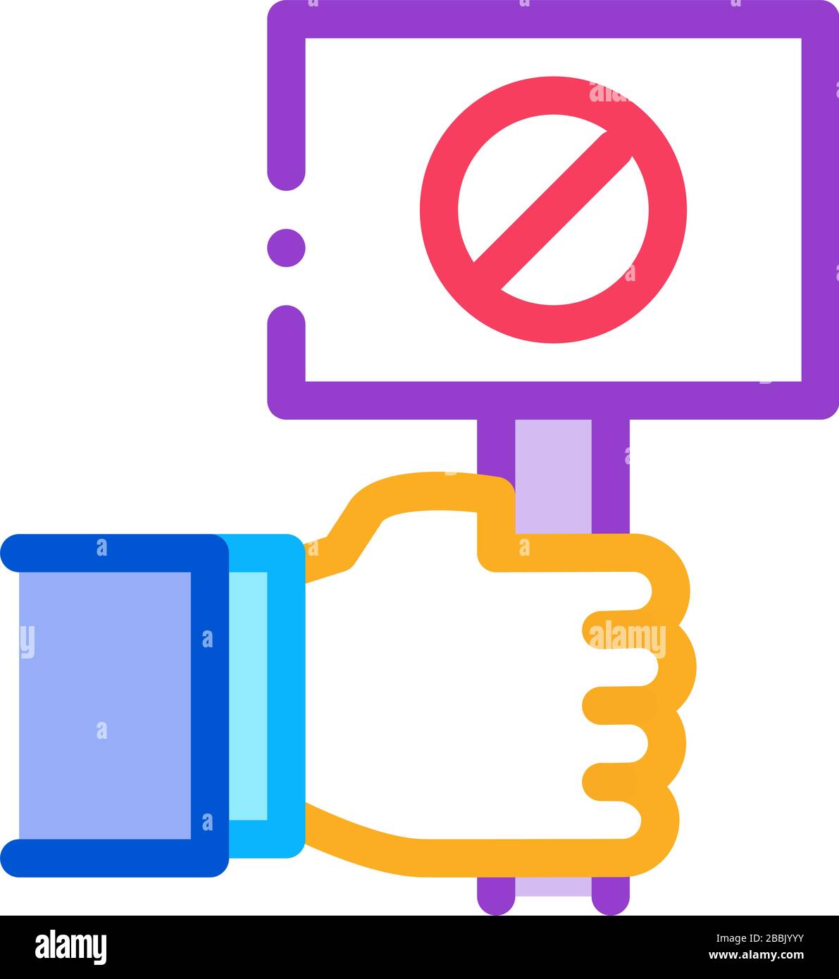 flag sign indicating protest icon vector outline illustration Stock ...