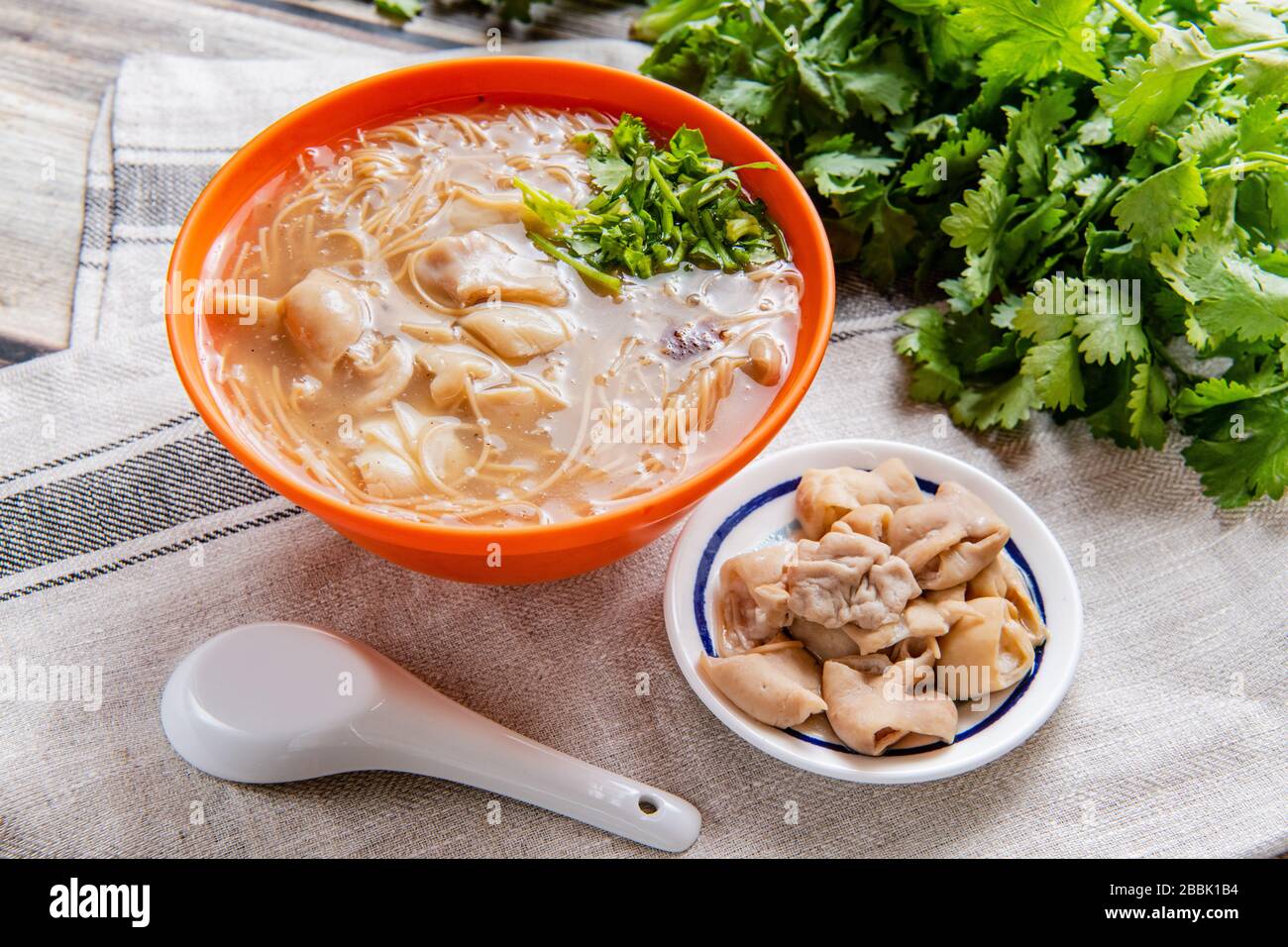 pork large intestine vermicelli soup, Taiwanese noodle cuisine Night Market in Taiwan Stock