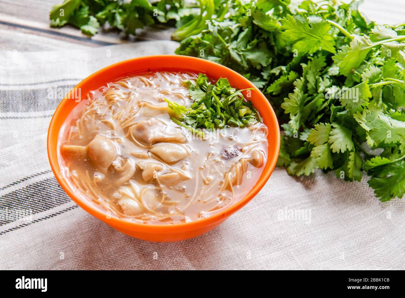 pork large intestine vermicelli soup, Taiwanese noodle cuisine Night Market in Taiwan Stock Photo