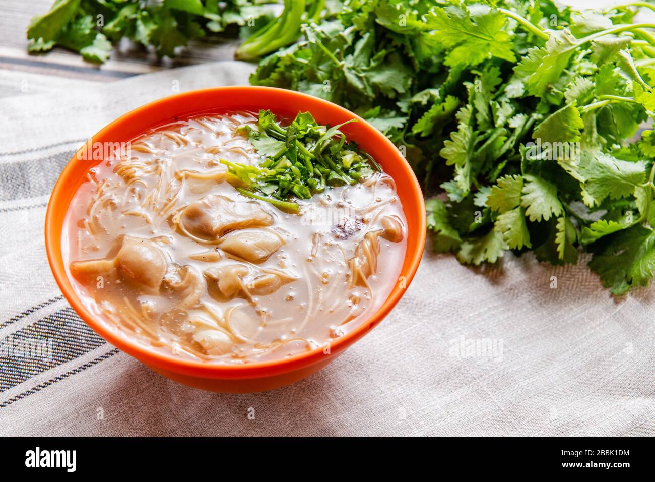pork large intestine vermicelli soup, Taiwanese noodle cuisine Night Market in Taiwan Stock
