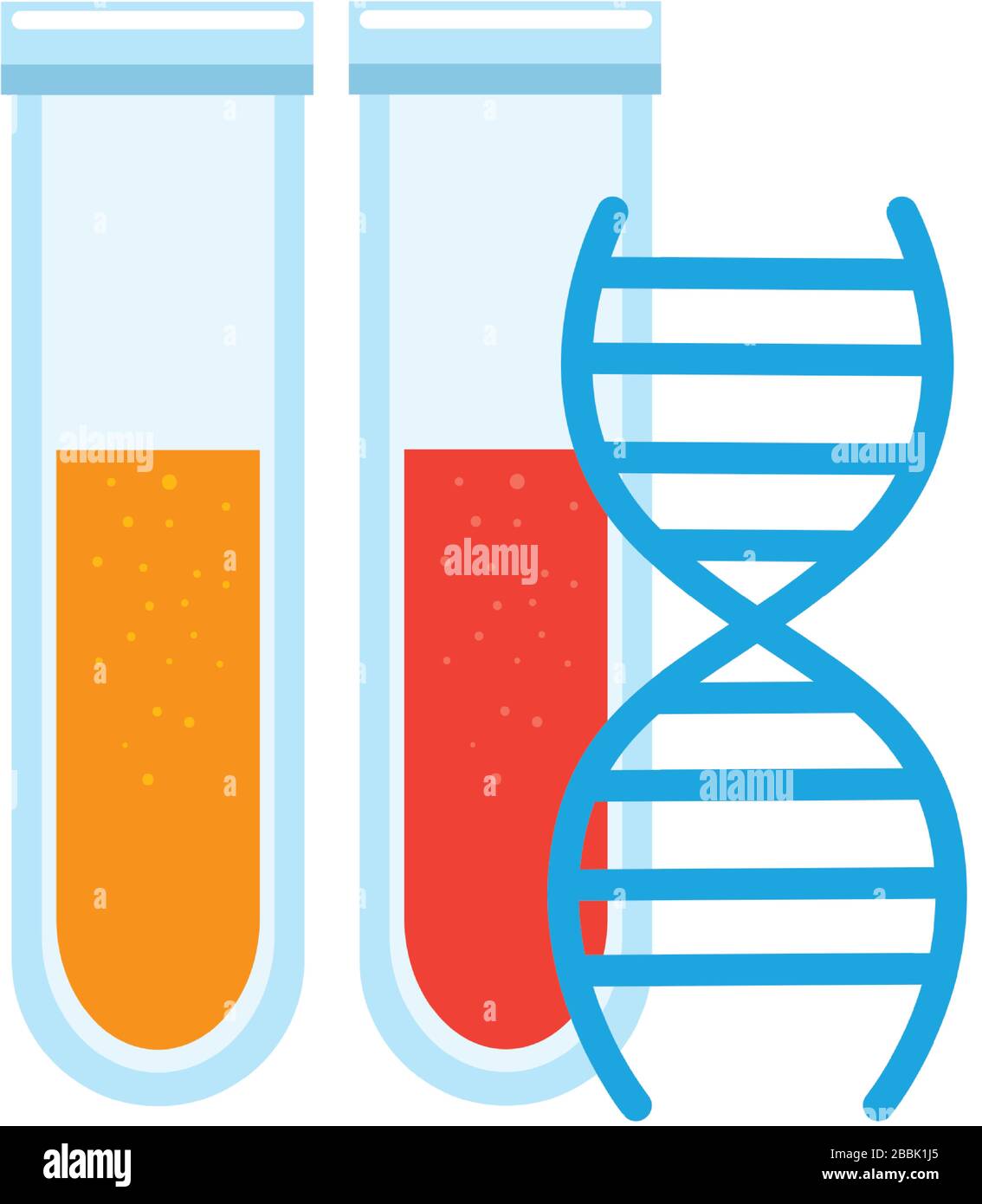 set of tube test with dna structure isolated icon Stock Vector Image ...