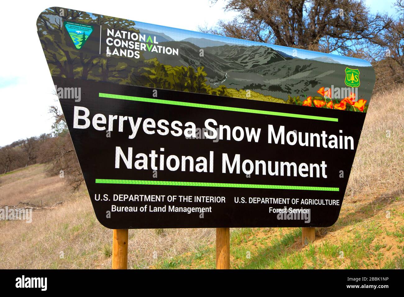 Entrance sign, Berryessa Snow Mountain National Monument, Cache Creek